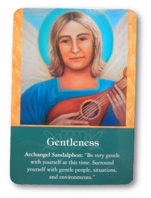 Here is the card I drew for our first Archangel from the Archangel Oracle Card deck.  Archangel Sandalphon. <3